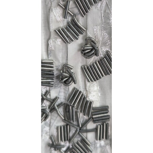 Peter Nygard Women's Ivory Lacey Mandrin Coller Snap Closure Blouse Sz 12 NWT - Picture 6 of 12